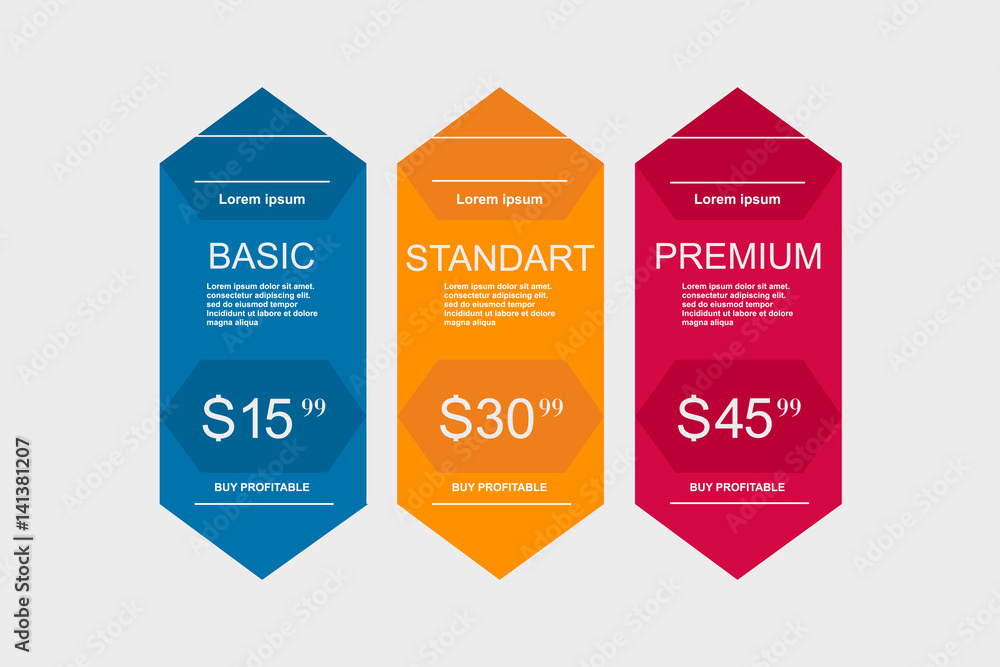 Poster internet traffic.set offer tariffs. ui ux vector banner for web app. set pricing table, order, box, 