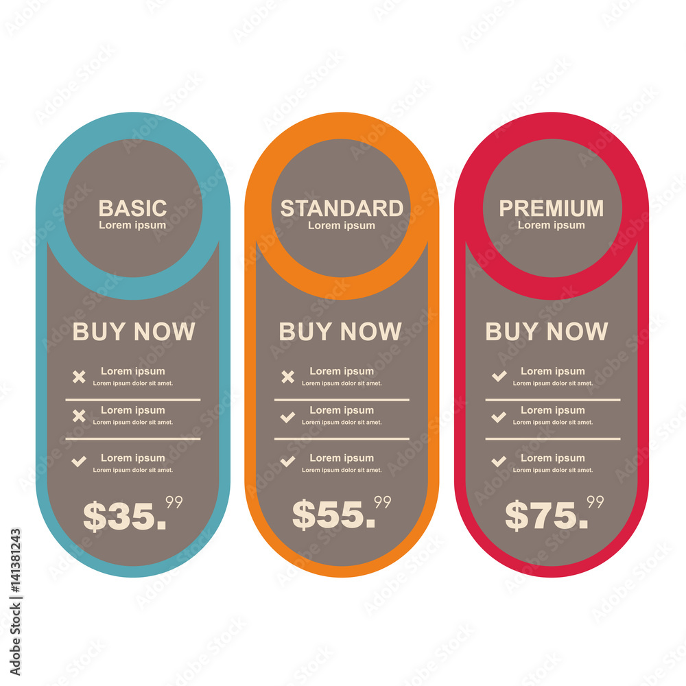 Poster internet traffic.set offer tariffs. ui ux vector banner for web app. set pricing table, order, box, 