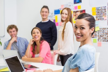 Obraz premium Portrait of smiling executives