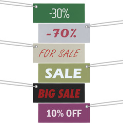 Sale tag and discounts shopping tag