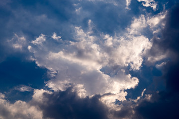 Dramatic sky with clouds.