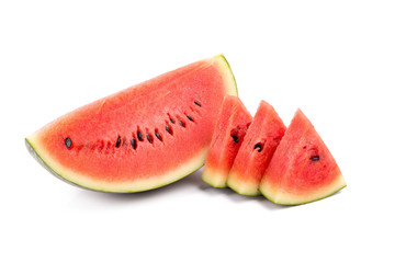 Watermelon slice isolated on white background.