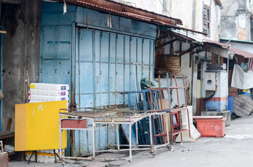 Fototapeta na wymiar Penang, Malaysia architecture narrow streets