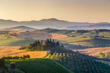 Plexiglas foto achterwand Scenic Tuscany landscape at sunrise, Val d'Orcia, Italy © JFL Photography