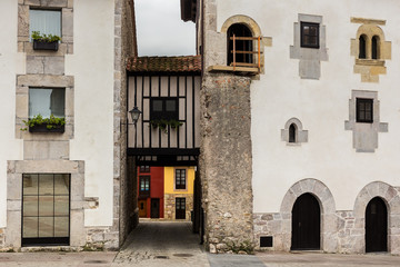Fototapeta na wymiar Typical Street in the old town of Llanes. Asturias. Spain.