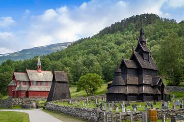 Borgund stavkirke and bell tower © AlexanderNikiforov