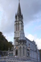 Fototapeta na wymiar Cathedral of Lourdes in France Pyrenees