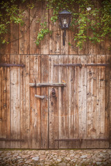 Old weathered barn door