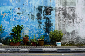 Penang, Malaysia architecture narrow streets