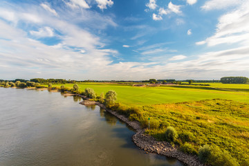 The old Dutch river IJssel in the province of Gelderland
