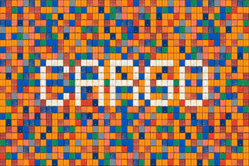 Cargo containers with white containers showing the word Cargo