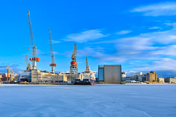 Obraz premium Shipyard in Helsinki West harbor