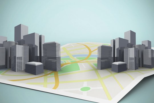 Composite image of cityscape 3d