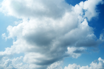 Blue sky color with clouds background photo