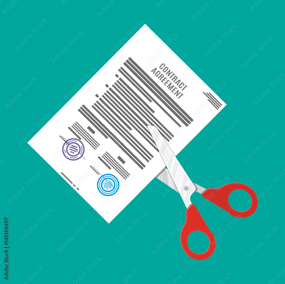 Poster scissors cutting contract
