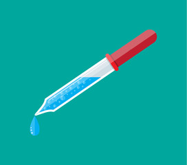 Pipette with blue drop