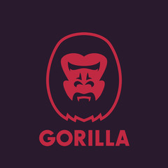 gorilla head vector logo element