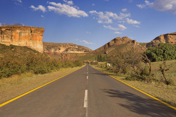Road through the Golden Gate Highlands NP in South Africa