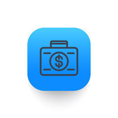 investing icon, banking, loan, investor, suitcase with money linear pictogram