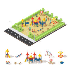 Child Playground Isometric Concept
