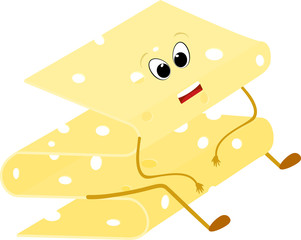 Yellow Cheese slice cartoon sad symbol