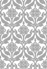 Halftone round black seamless background curve spiral cross leaf flower