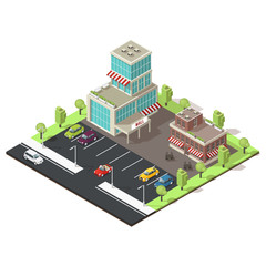 Isometric Shopping Center Template