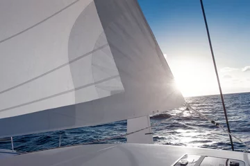 Crédence de cuisine en verre imprimé Naviguer Sailing yacht catamaran sailing in the sea. Sailboat. Sailing.