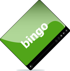 Video movie media player with bingo on it