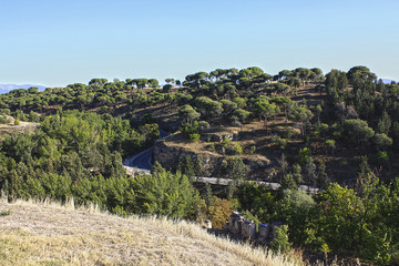 Turn of the road in Segovia, Spain