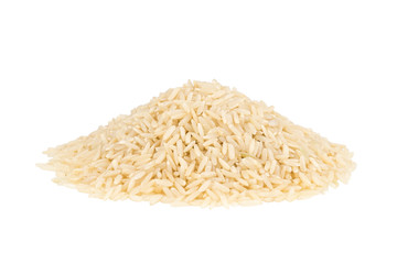 Brown rice isolated on white background.