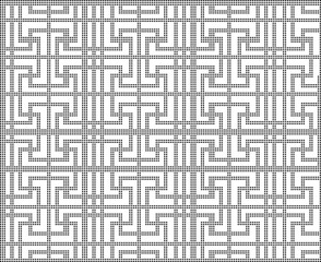 Fototapeta premium Halftone round black seamless background spiral cross geometry line