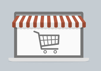 laptop Shopping concept