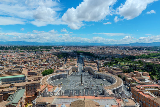 Aerial view of the Vatican and Rome