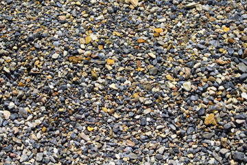 Close up view of pebbles at beach in Bodrum city.