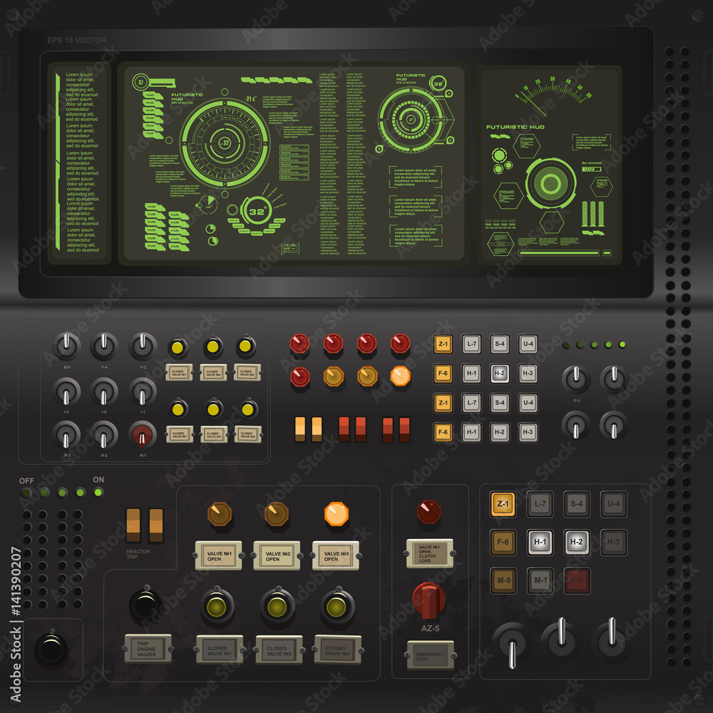 Poster user interface creative template in the style of science fiction old computer