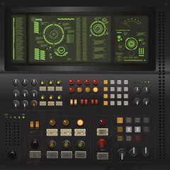 User interface creative template in the style of science fiction old computer © PALERM089