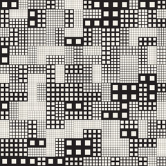 Endless Abstract Background With Random Size Squares. Vector Seamless Pattern.