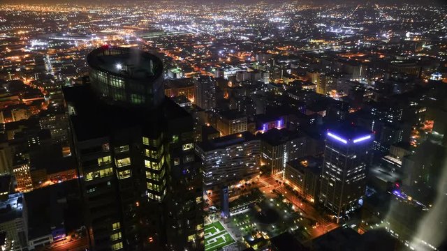 Los Angeles Downtown Aerial Time Lapse 13 Night Cityscape Traffic