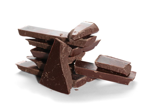 chocolate bars isolated on white background
