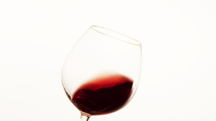 Red Wine Moving to the Right Side of a Glass