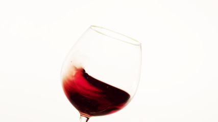 Red Wine Moving to the Left Side of a Glass