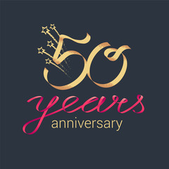 50 years anniversary vector icon, logo