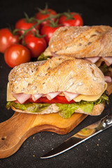 Delicious ciabatta sandwich