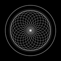 sacred geometry symbol illustration. Energy rotated circles - 141394627