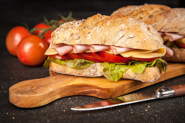 Delicious ciabatta sandwich