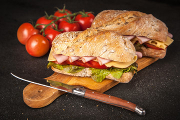 Delicious ciabatta sandwich
