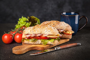 Delicious ciabatta sandwich