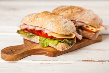 Delicious ciabatta sandwich