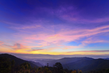 Sunset in the mountains